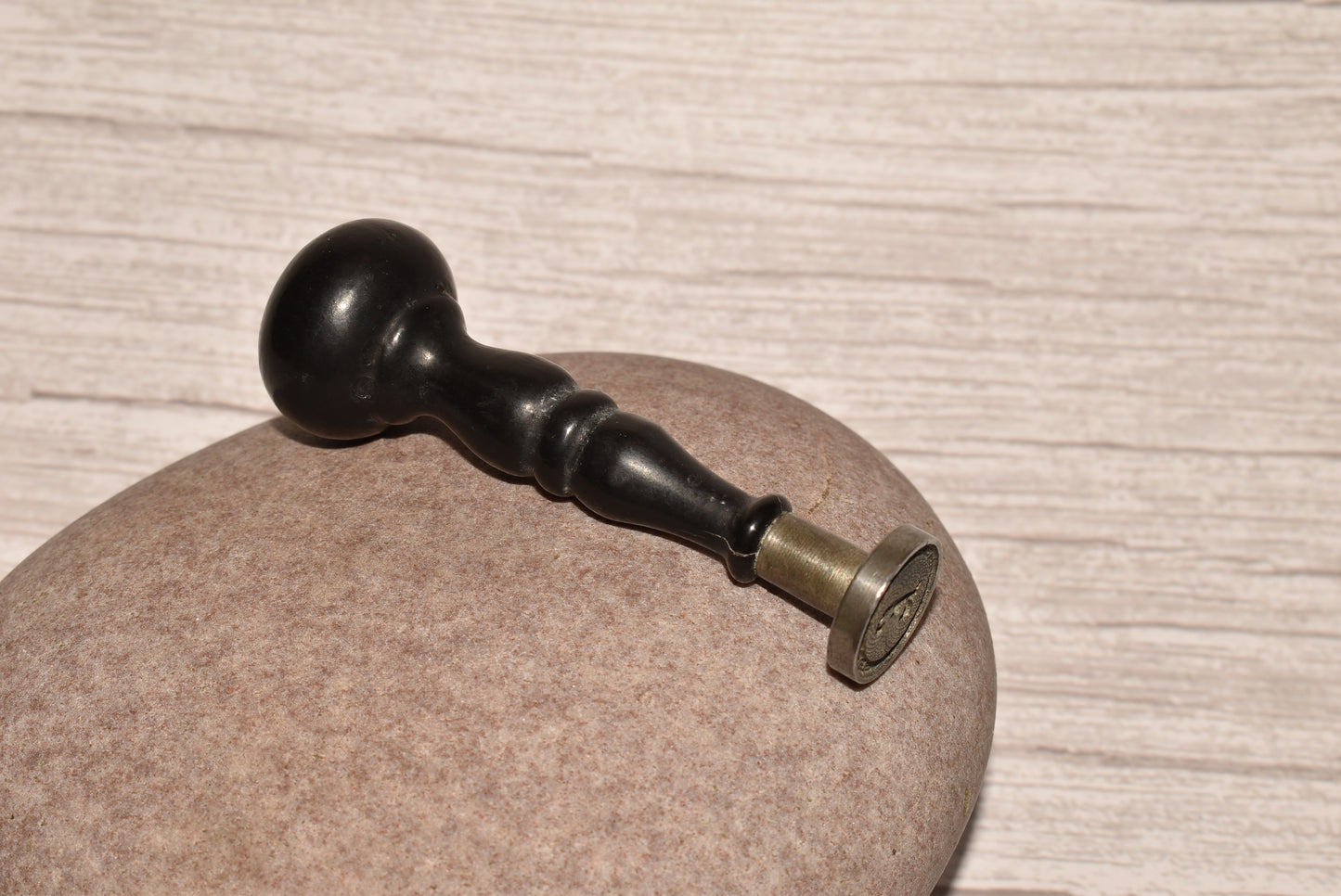 Antique Desk Stamp - Victorian Wood Handled Letter Seal