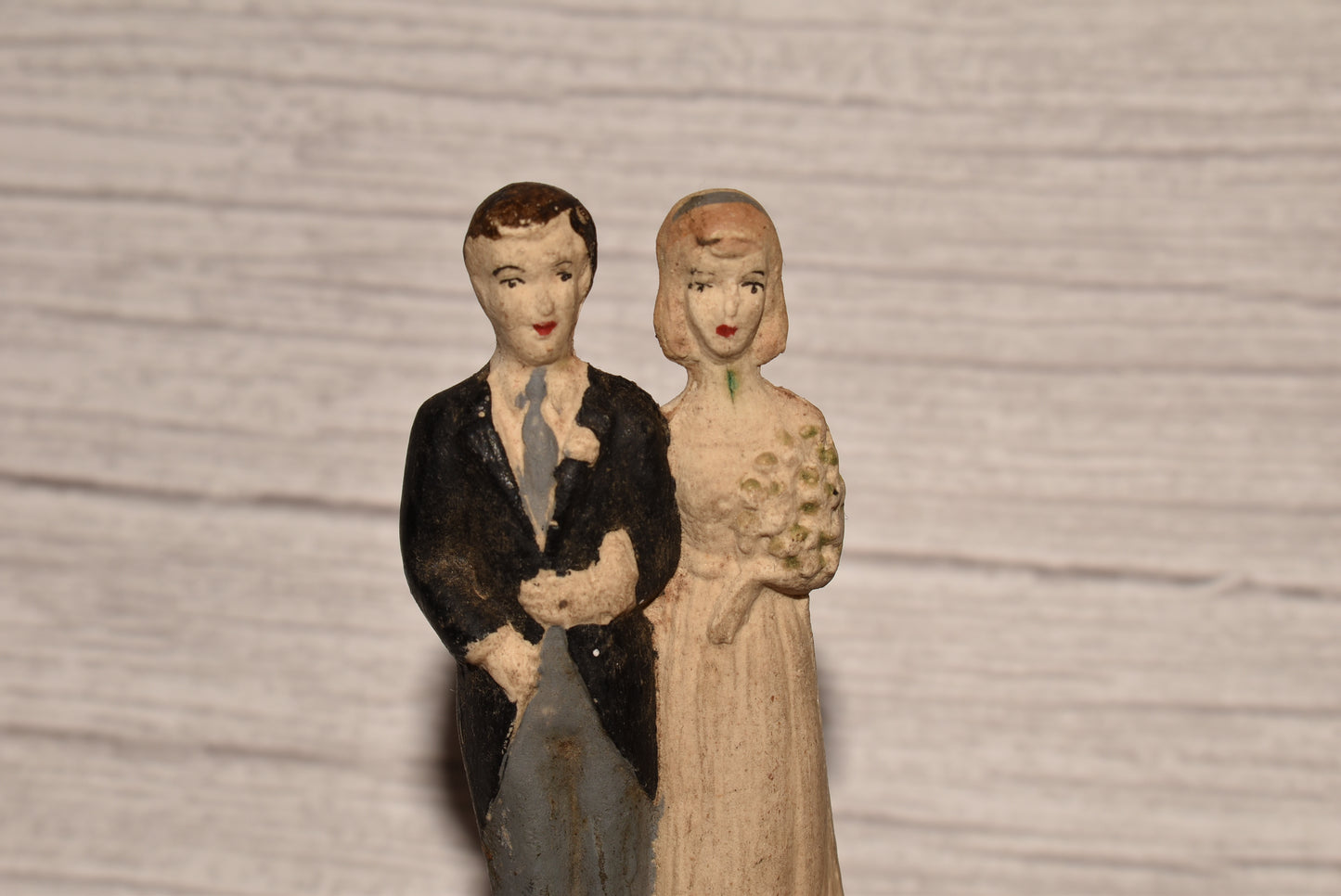 Bride and Groom Wedding Cake Decoration - Gorgeous Antique Original Art Deco Topper
