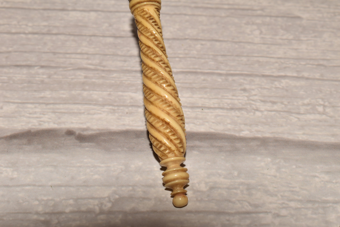 Antique Bone Ear Spoon - Gorgeous Turned Grooming Tool
