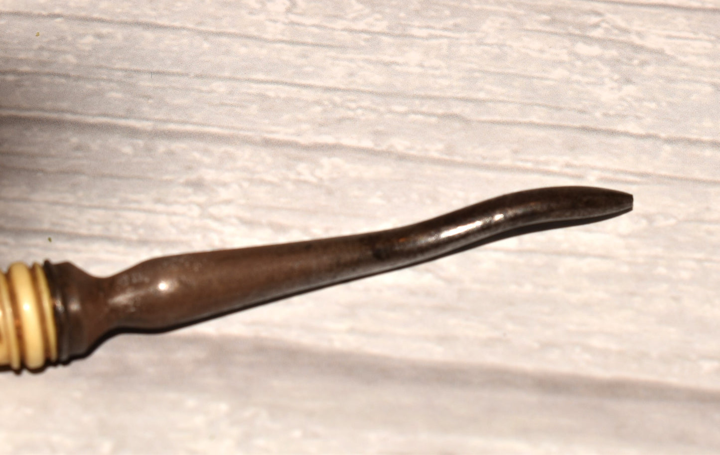 Antique Bone Ear Spoon - Gorgeous Turned Grooming Tool