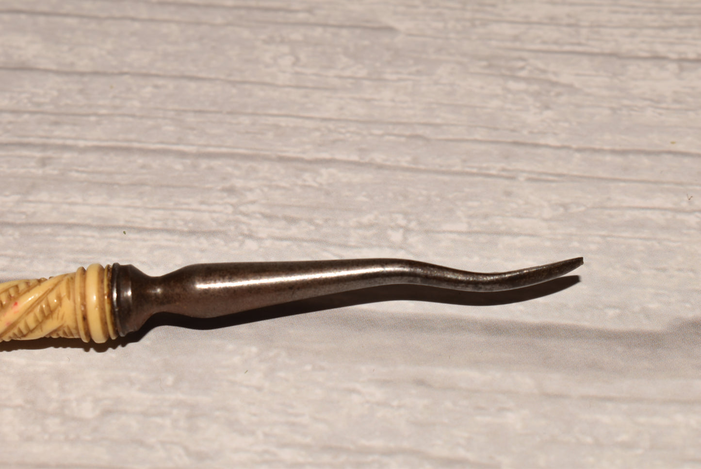 Antique Bone Ear Spoon - Gorgeous Turned Grooming Tool