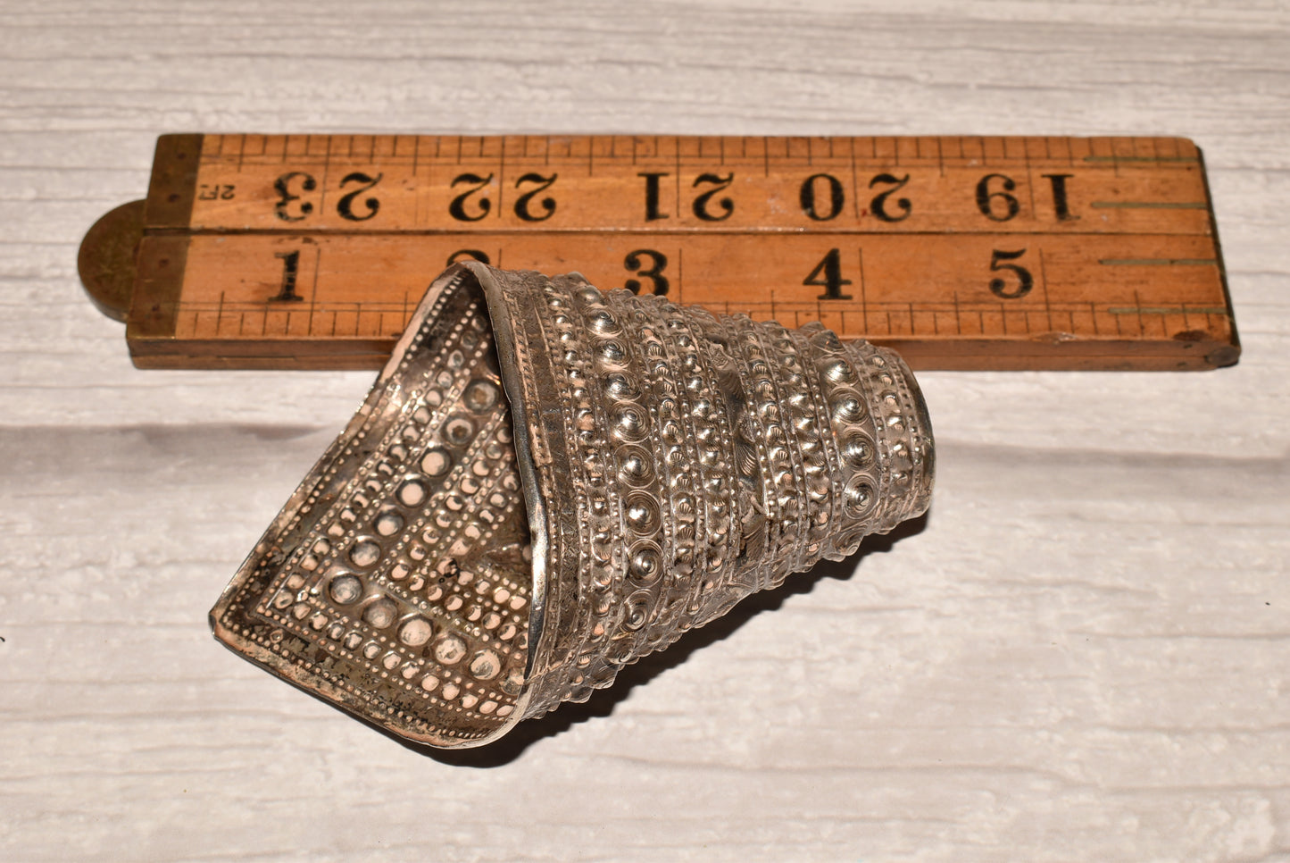 Indian Silver Betel Leaf Holder - Gorgeous Stamped Rare Antique