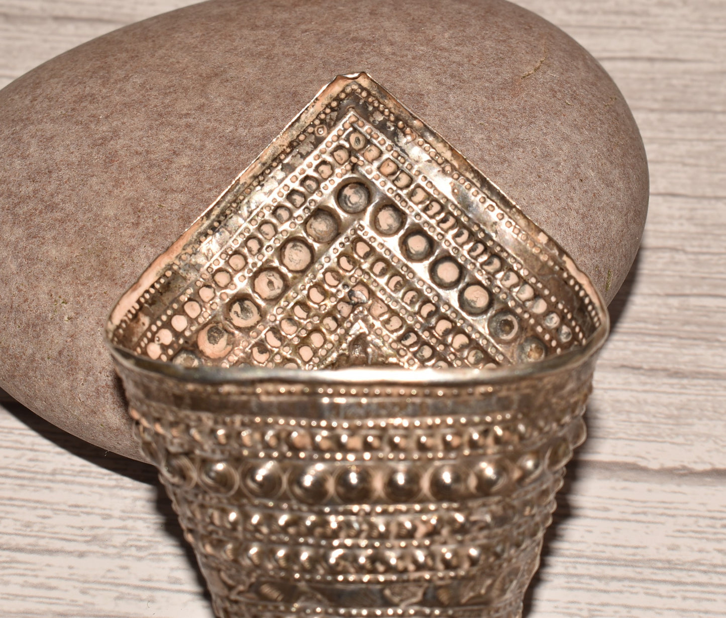 Indian Silver Betel Leaf Holder - Gorgeous Stamped Rare Antique