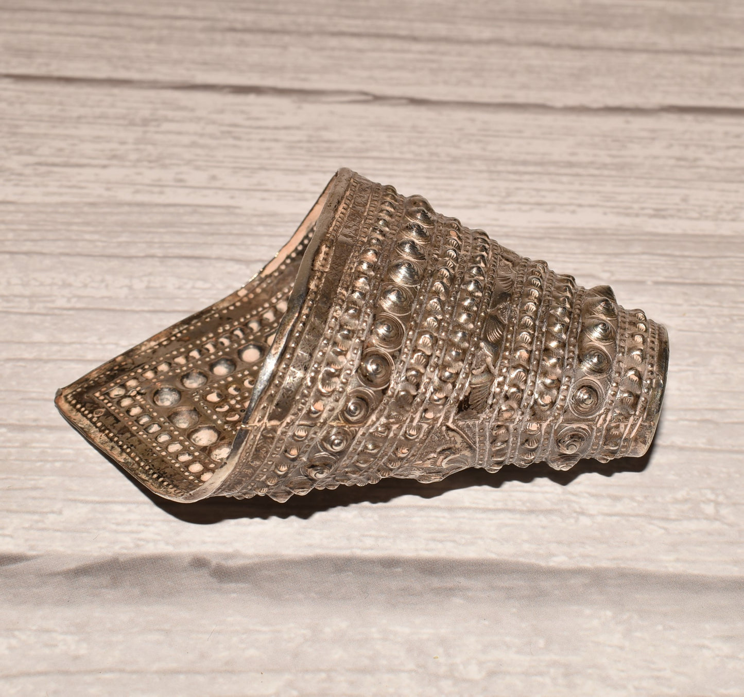 Indian Silver Betel Leaf Holder - Gorgeous Stamped Rare Antique