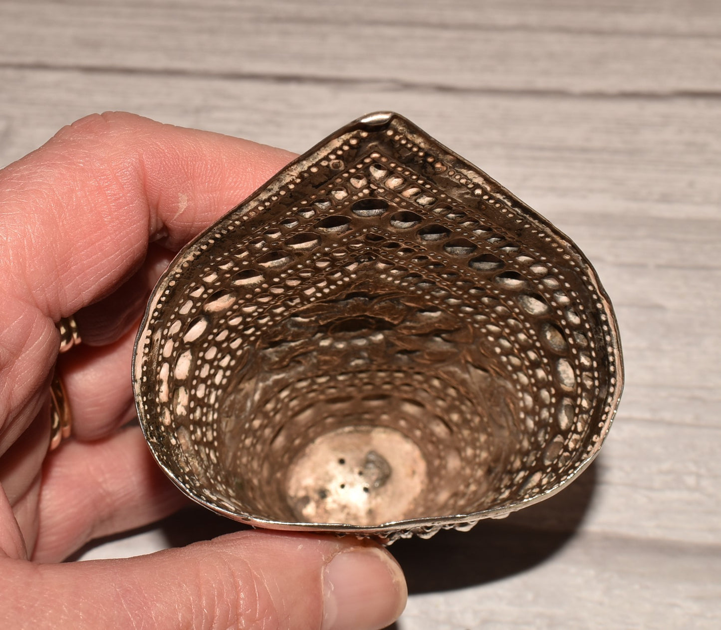 Indian Silver Betel Leaf Holder - Gorgeous Stamped Rare Antique