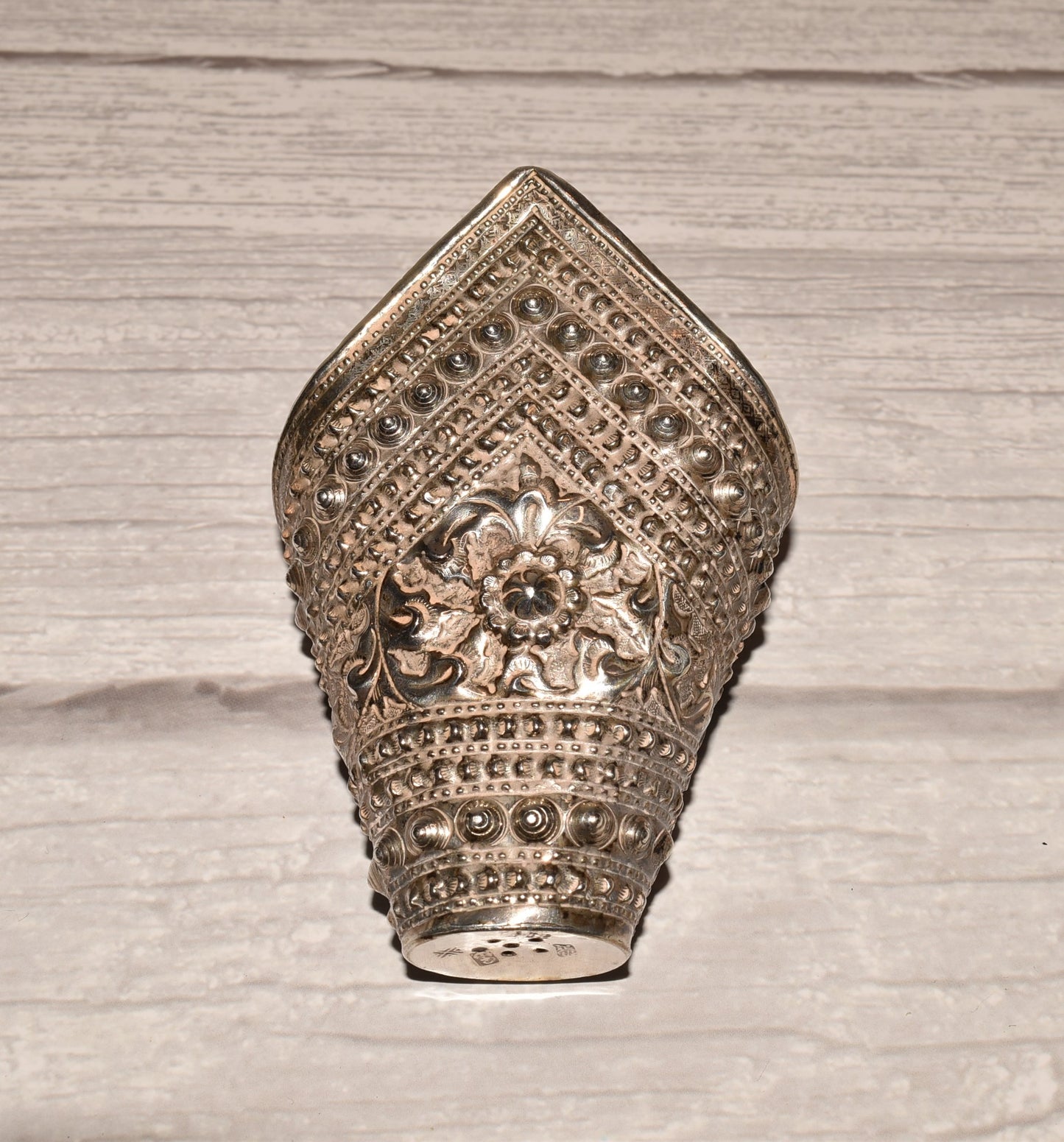 Indian Silver Betel Leaf Holder - Gorgeous Stamped Rare Antique