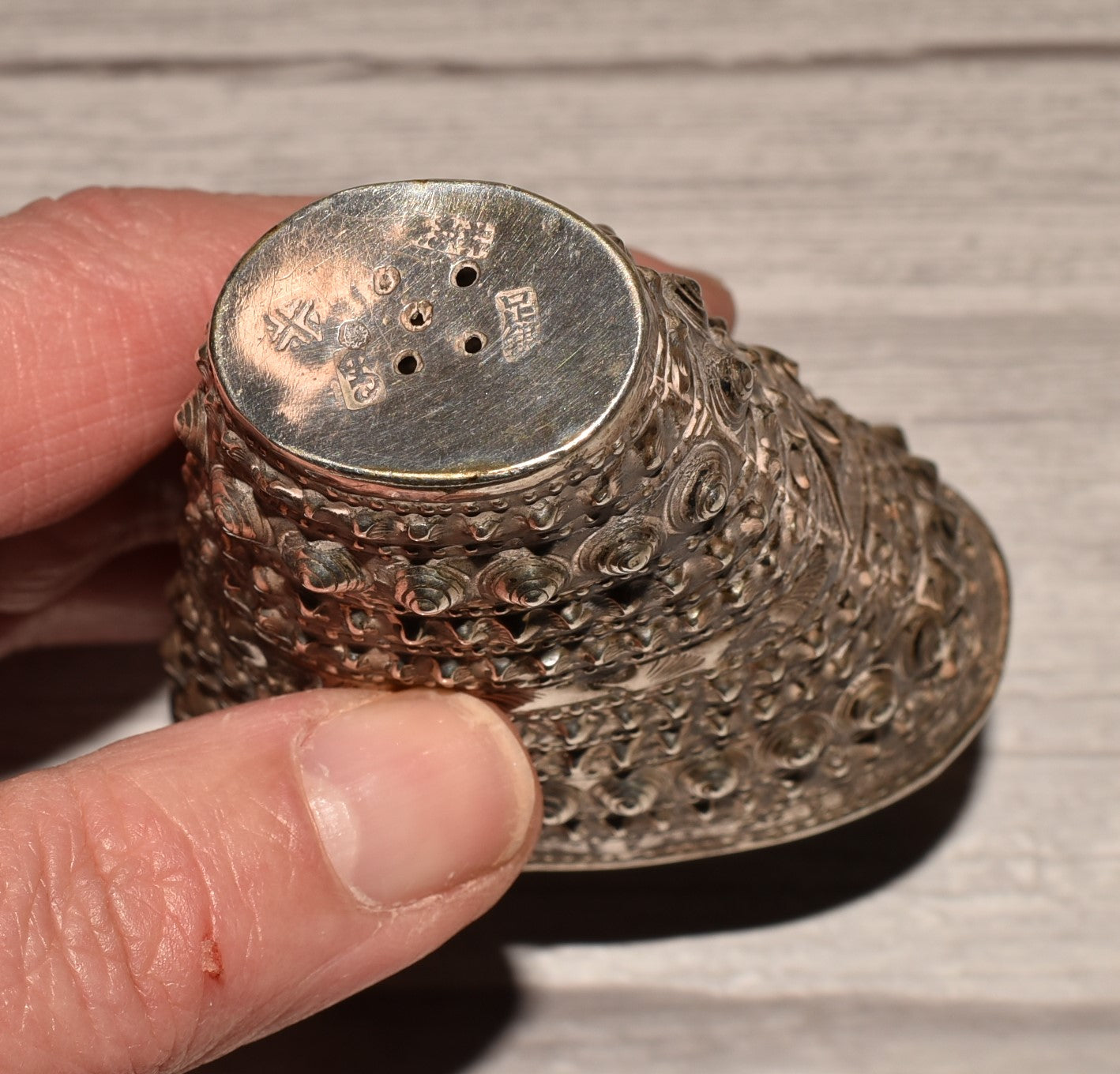 Indian Silver Betel Leaf Holder - Gorgeous Stamped Rare Antique