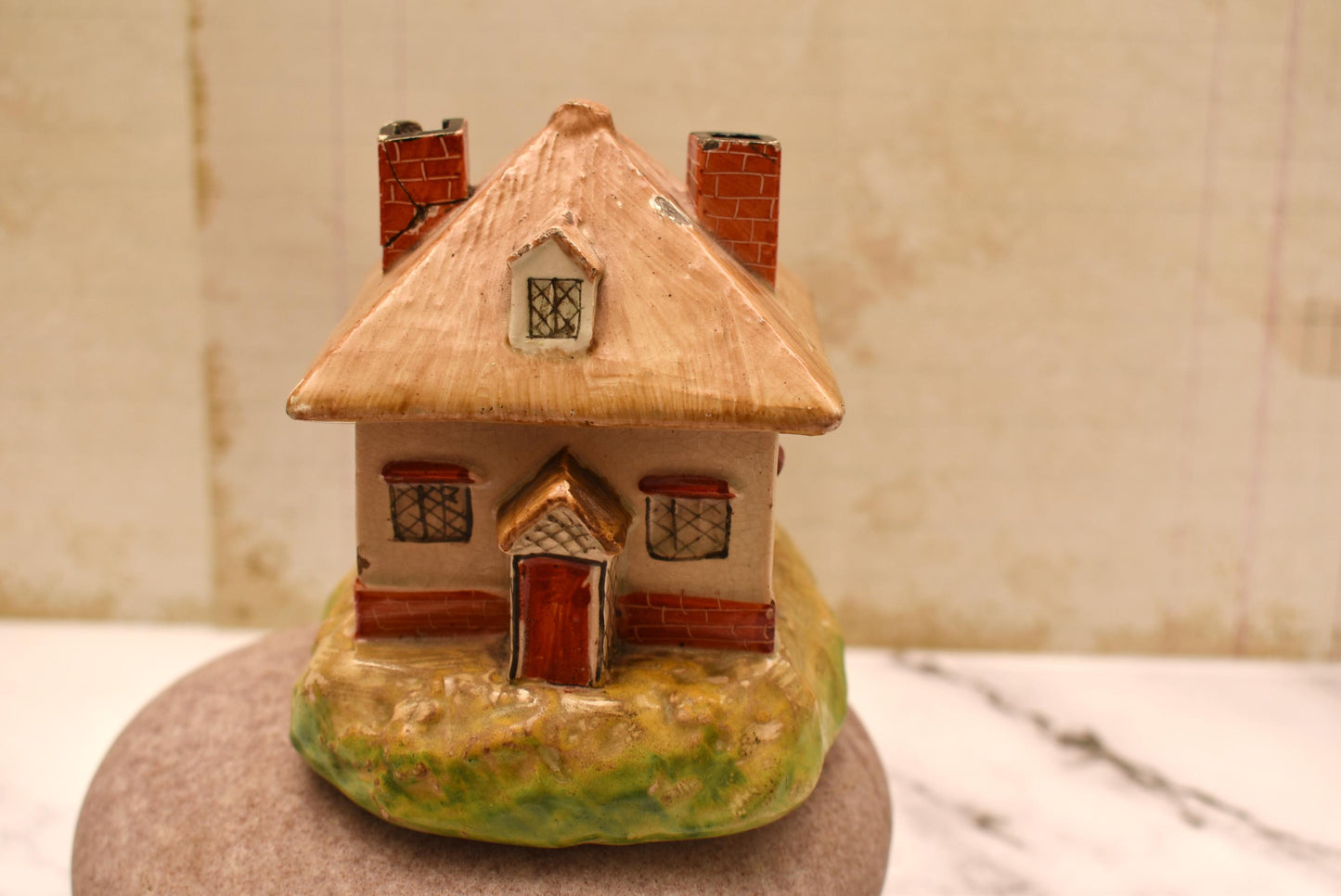 Antique Staffordshire Pottery Pastille Burner - Lovely Small Victorian Cottage