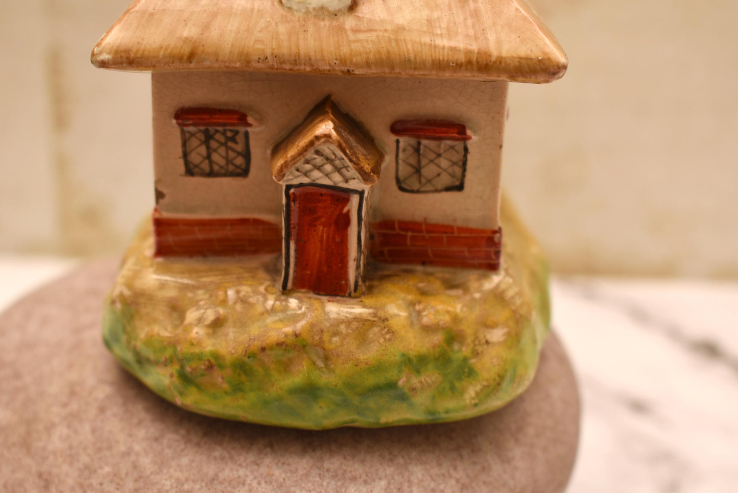 Antique Staffordshire Pottery Pastille Burner - Lovely Small Victorian Cottage