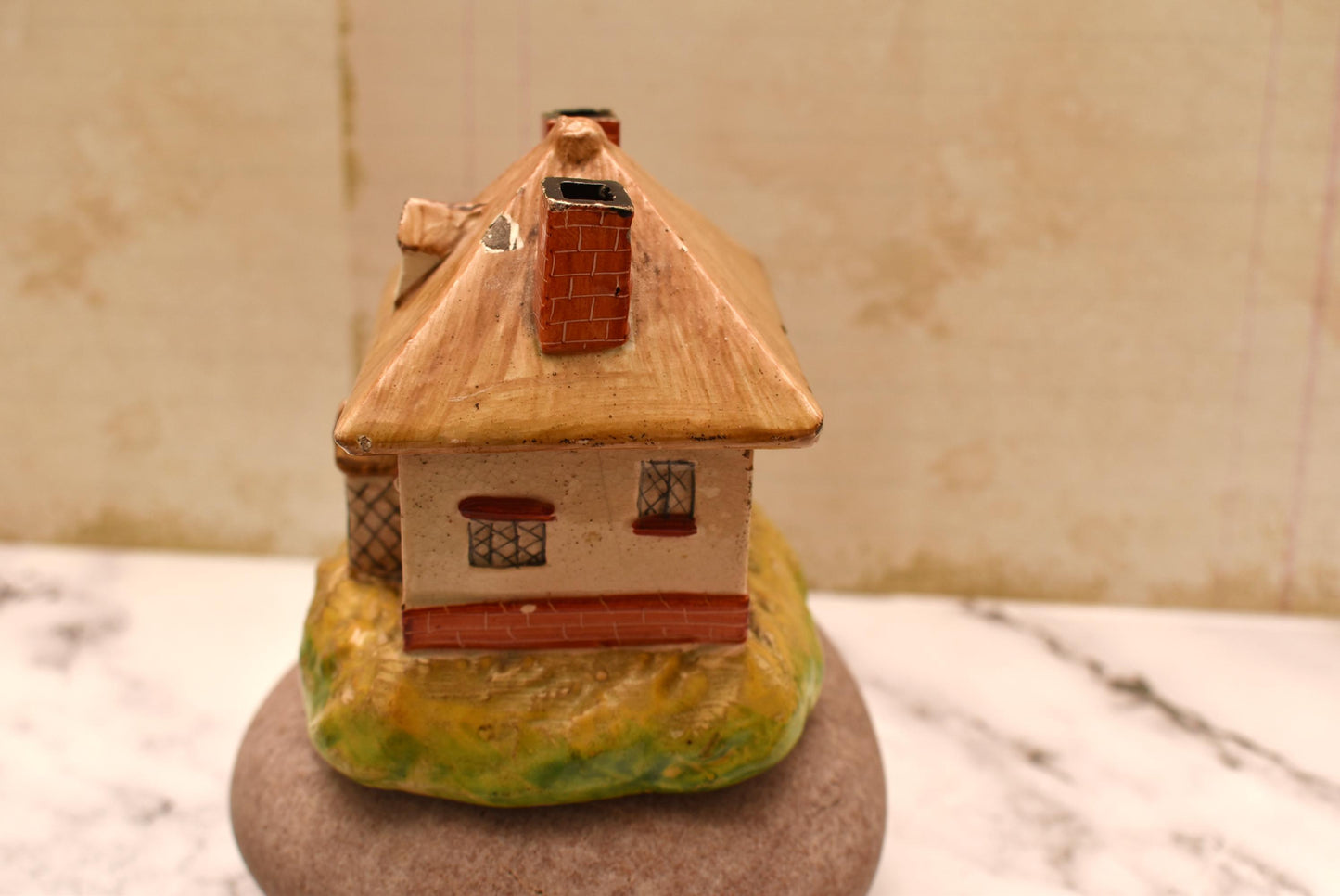 Antique Staffordshire Pottery Pastille Burner - Lovely Small Victorian Cottage