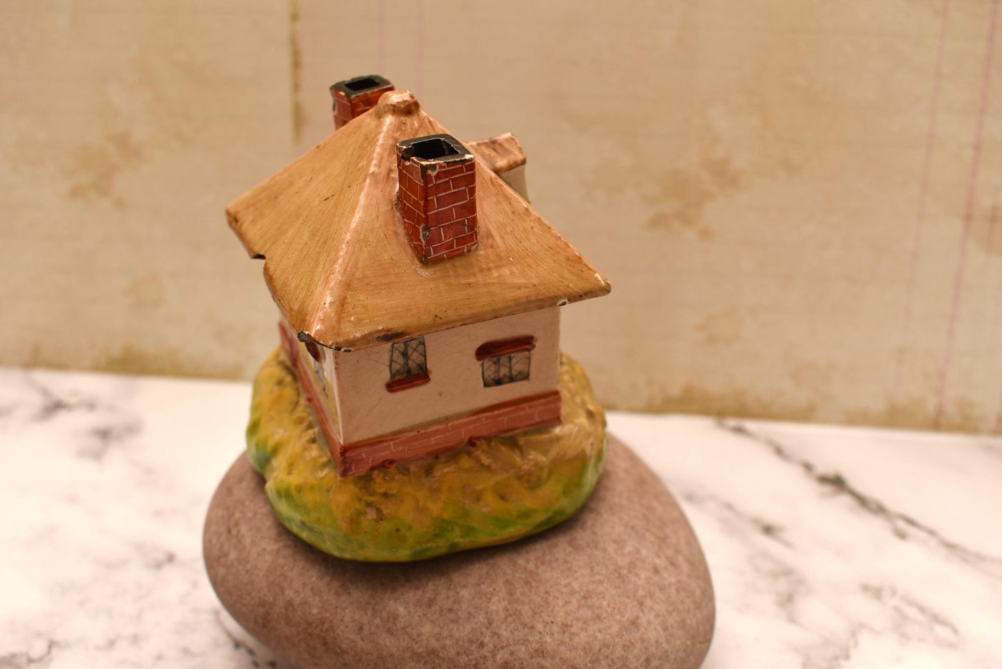Antique Staffordshire Pottery Pastille Burner - Lovely Small Victorian Cottage
