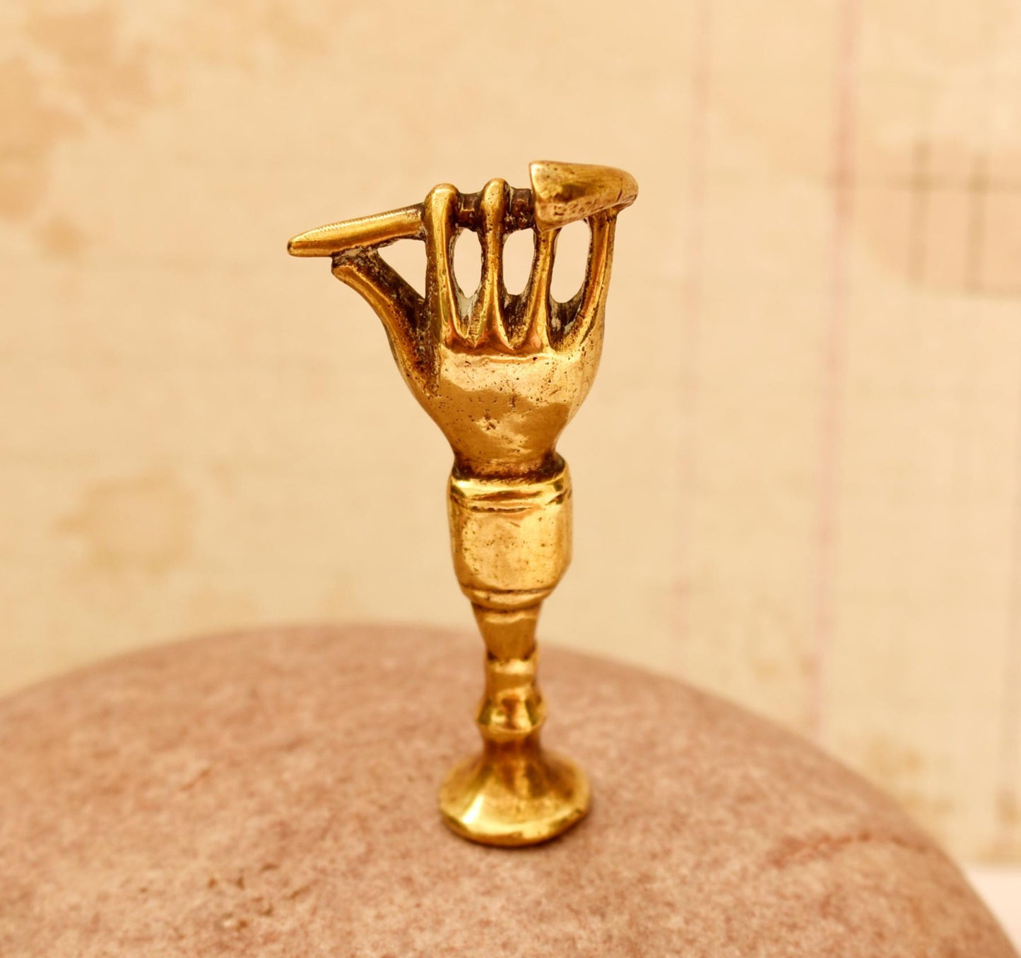 Antique Pipe Tamper - Wonderful Victorian Desk Tamper with Hand and Pipe Design