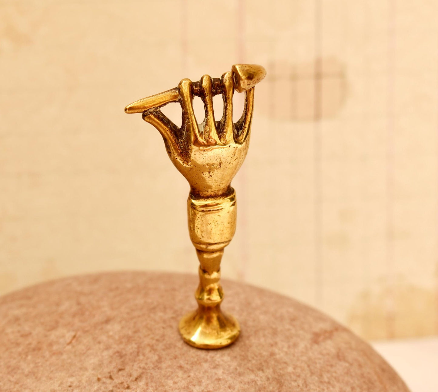 Antique Pipe Tamper - Wonderful Victorian Desk Tamper with Hand and Pipe Design