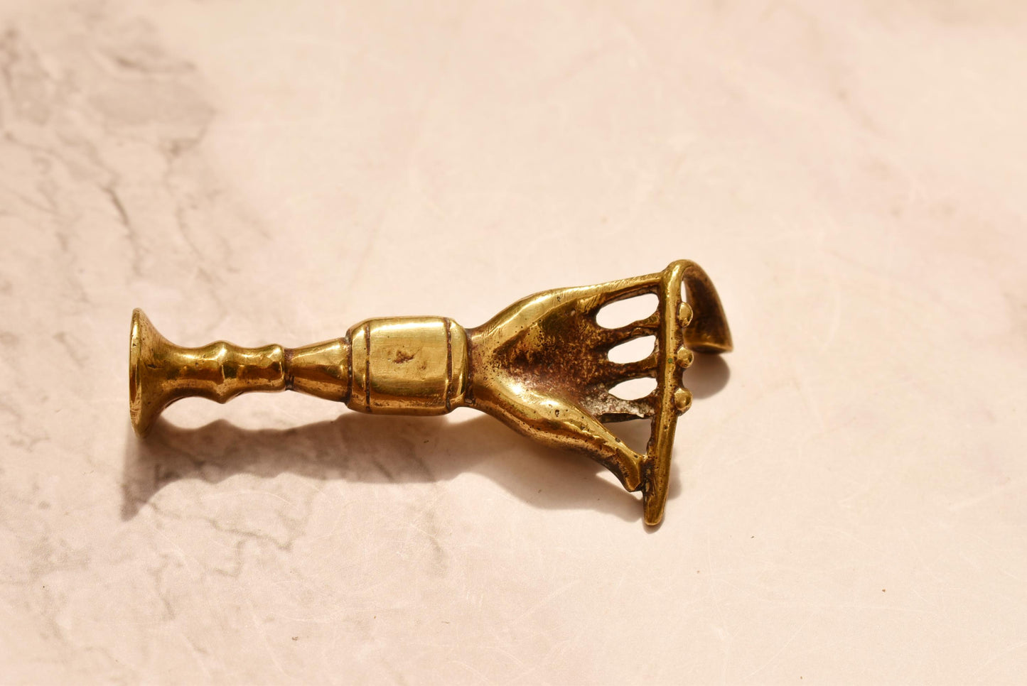 Antique Pipe Tamper - Wonderful Victorian Desk Tamper with Hand and Pipe Design