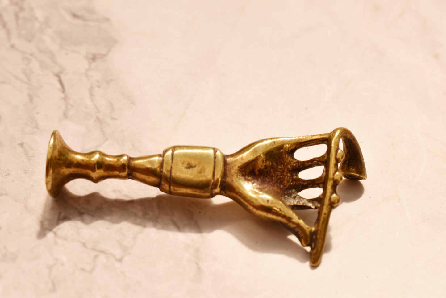 Antique Pipe Tamper - Wonderful Victorian Desk Tamper with Hand and Pipe Design
