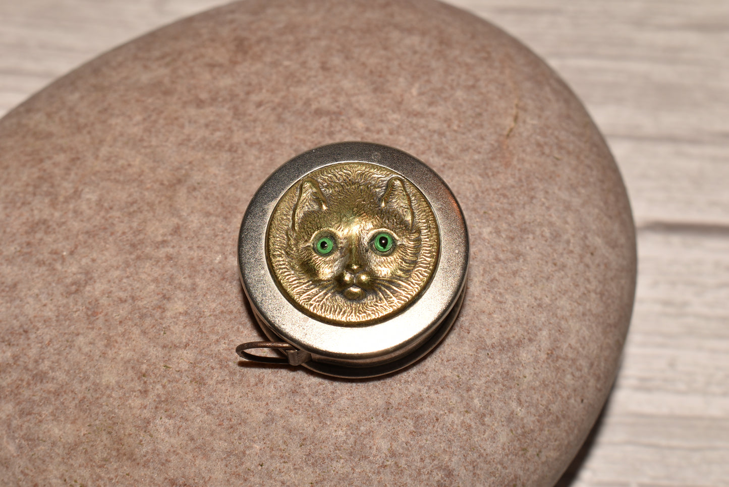 Antique Tape Measure with Cat Detail