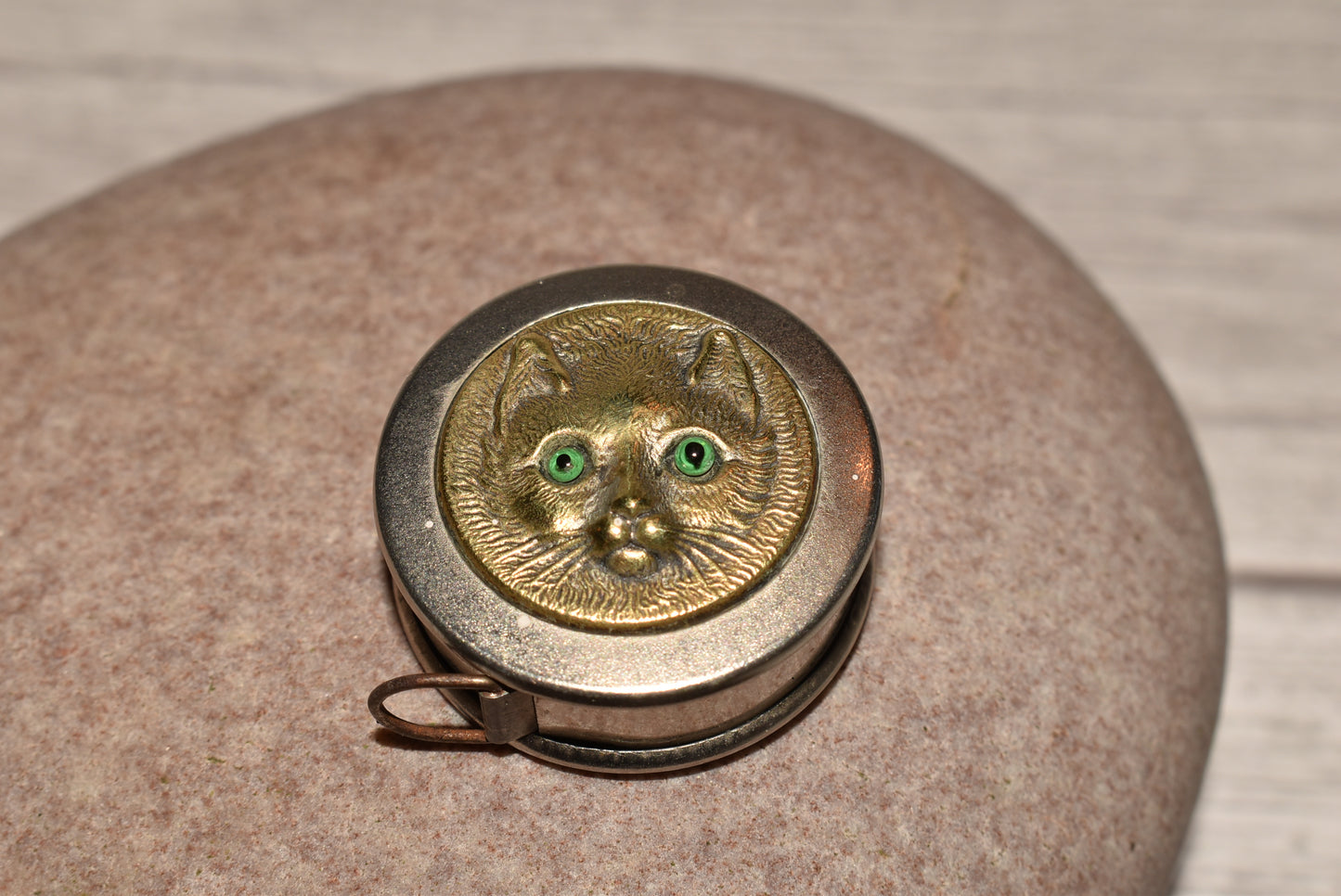Antique Tape Measure with Cat Detail