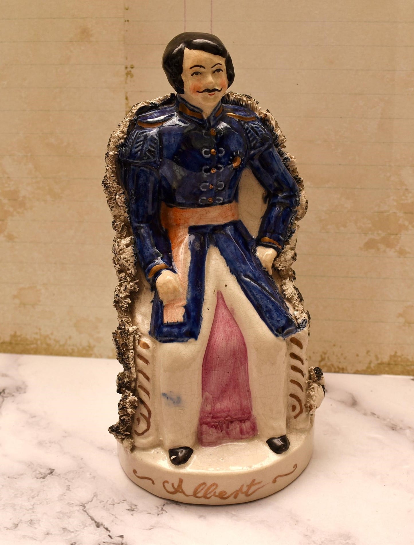 Antique Staffordshire Pottery Prince Albert Figurine - Gorgeous Victorian Ornament