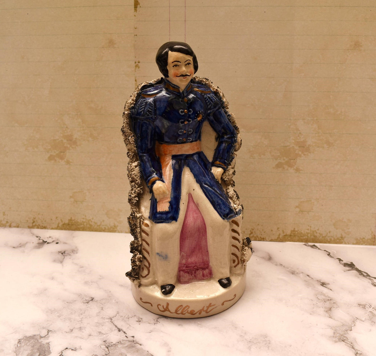 Antique Staffordshire Pottery Prince Albert Figurine - Gorgeous Victorian Ornament