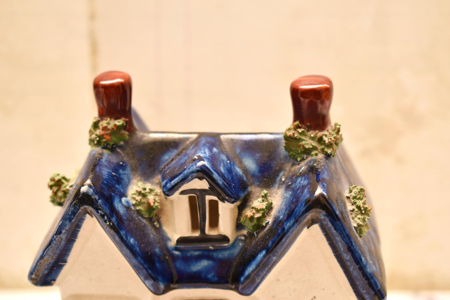 Antique Staffordshire Pottery Pastille Burner - Charming Victorian Cottage