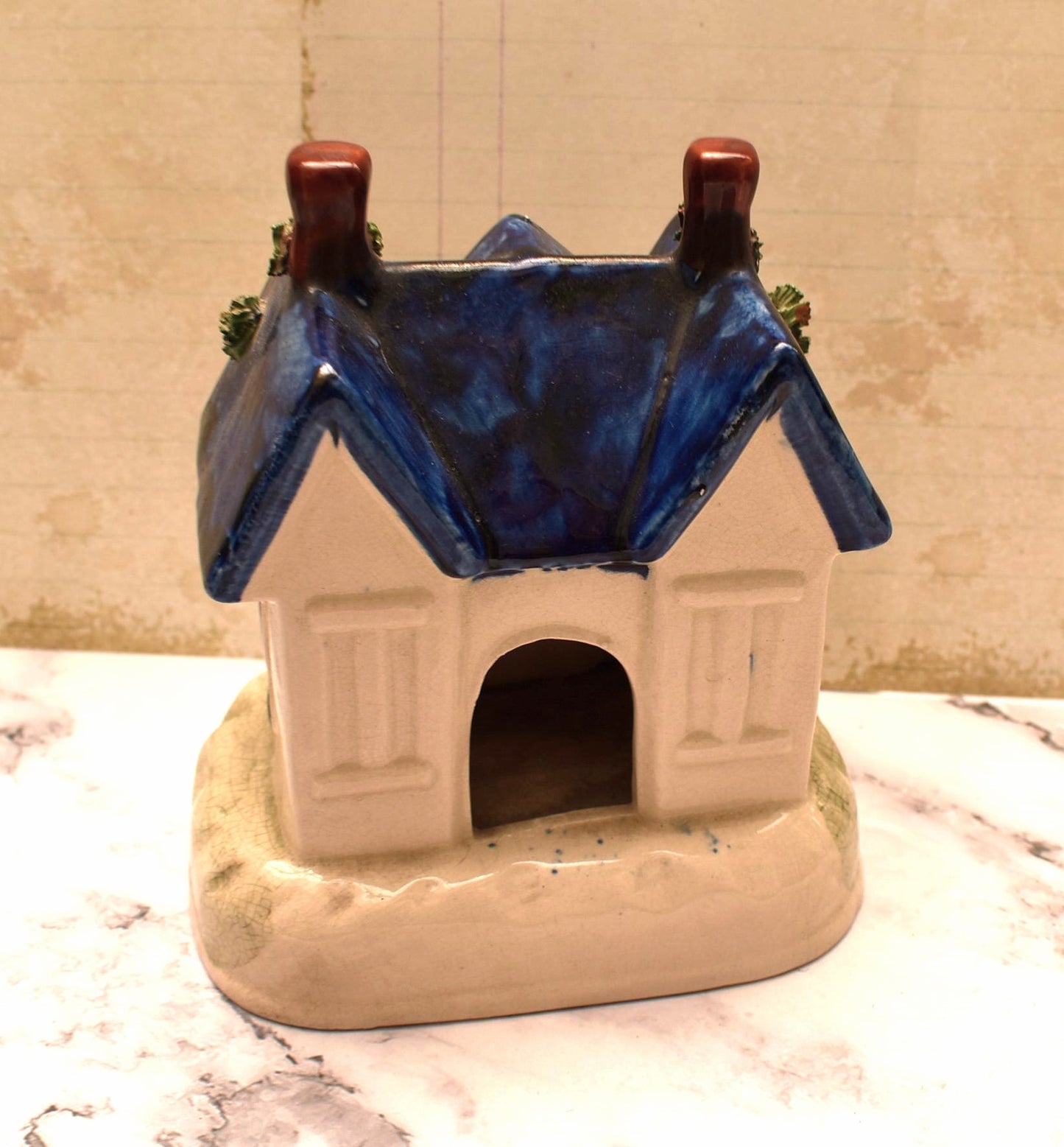 Antique Staffordshire Pottery Pastille Burner - Charming Victorian Cottage