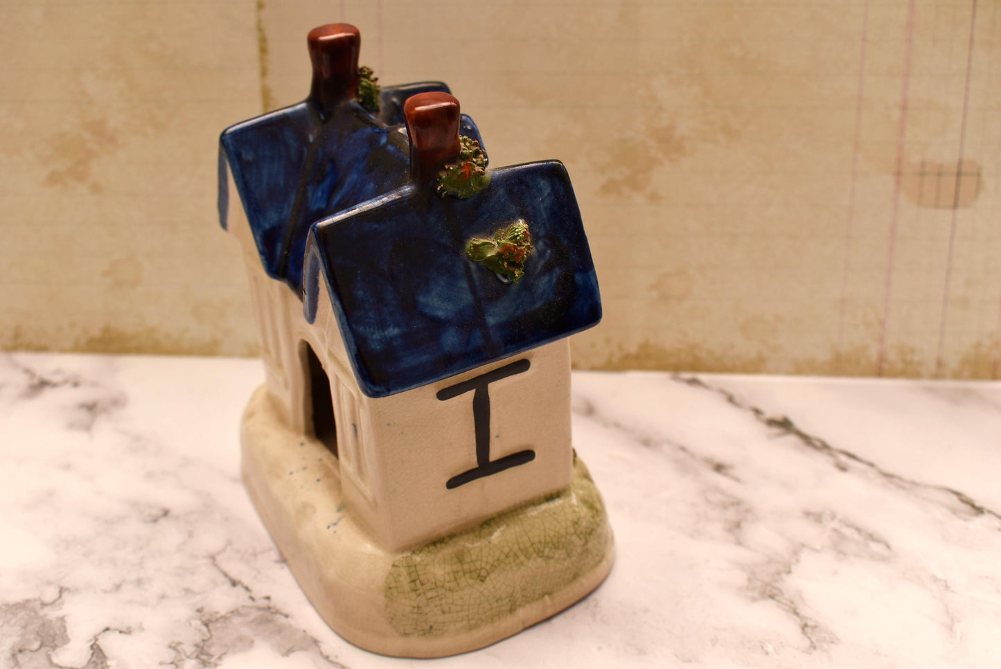 Antique Staffordshire Pottery Pastille Burner - Charming Victorian Cottage