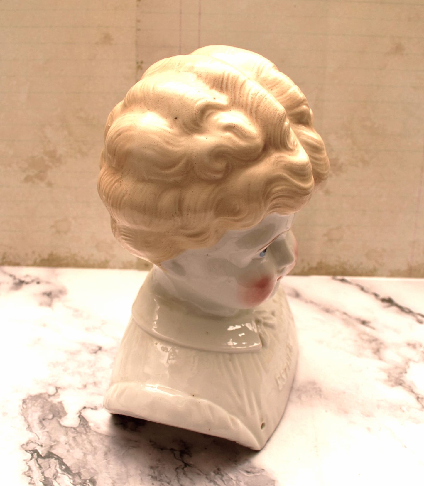 Hertwig Pet Name Large Victorian Doll Head - Amazing German Esther with Blonde Curls c1895