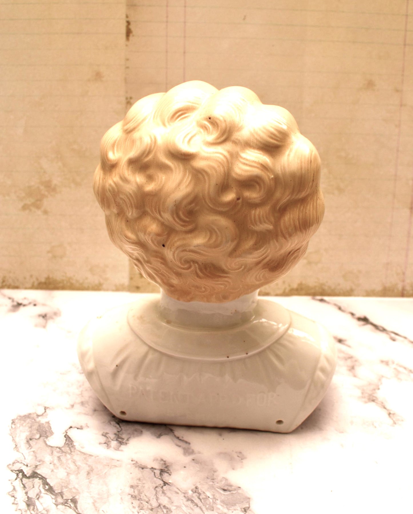 Hertwig Pet Name Large Victorian Doll Head - Amazing German Esther with Blonde Curls c1895