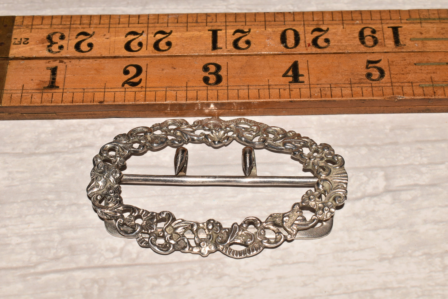 Victorian Silver Buckle - Gorgeous Antique Hallmarked 1866 Decorative Buckle