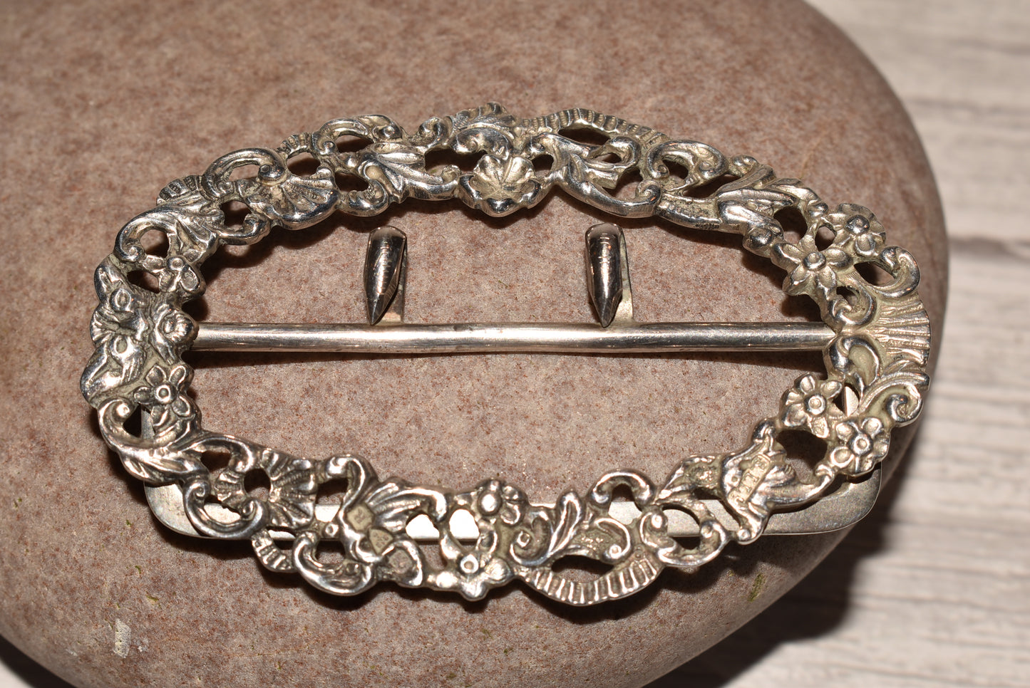 Victorian Silver Buckle - Gorgeous Antique Hallmarked 1866 Decorative Buckle