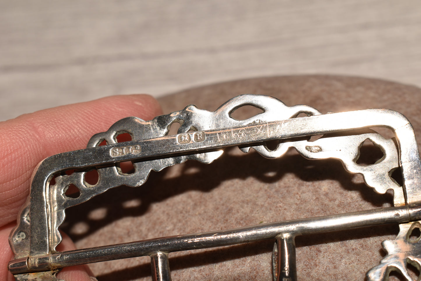Victorian Silver Buckle - Gorgeous Antique Hallmarked 1866 Decorative Buckle