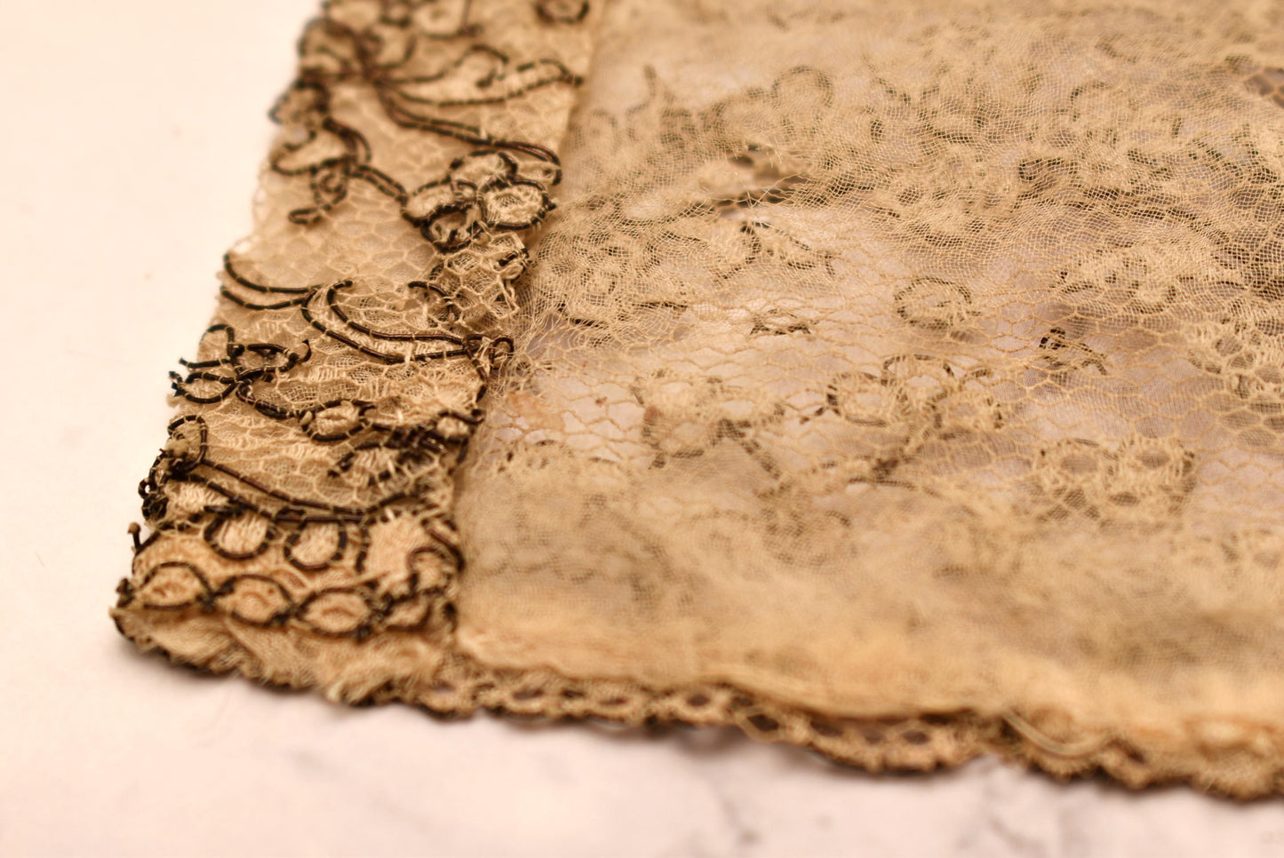 Antique Beaded Tassel Panel - Stunning Edwardian Hand Crafted Micro Bead and Lace Net Art Work for Costume
