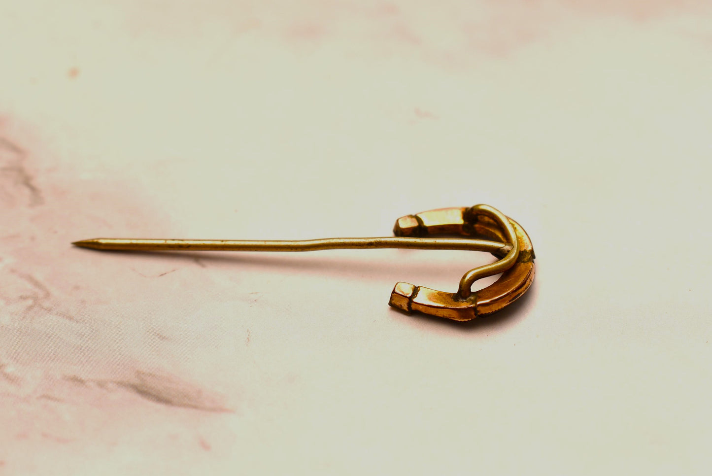 Georgian Cravat Pin - Beautiful Onyx Horseshoe Stick Pin