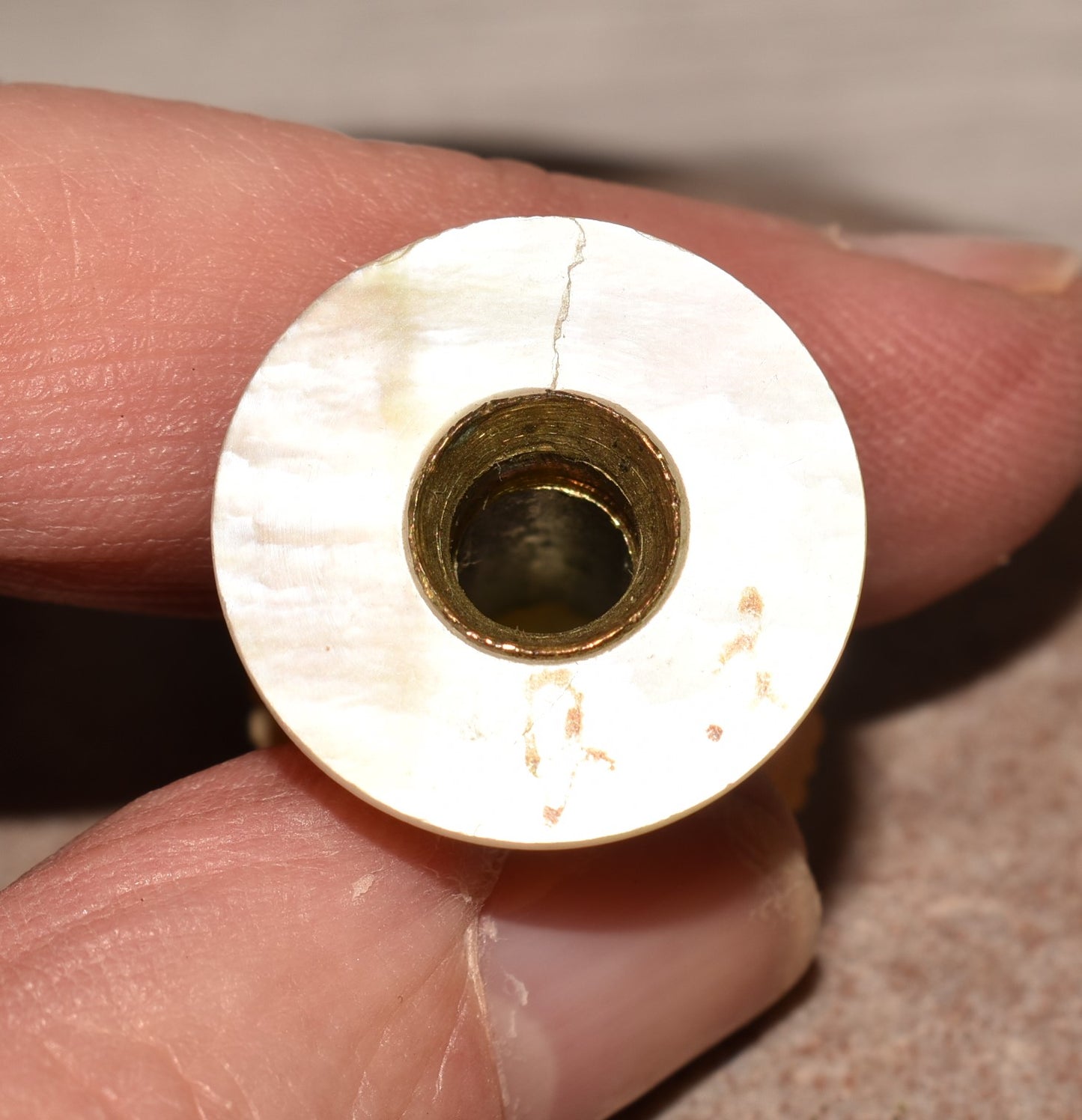 Antique Sewing Spool - Victorian Mother of Pearl Palais Royal Style Thread Holder