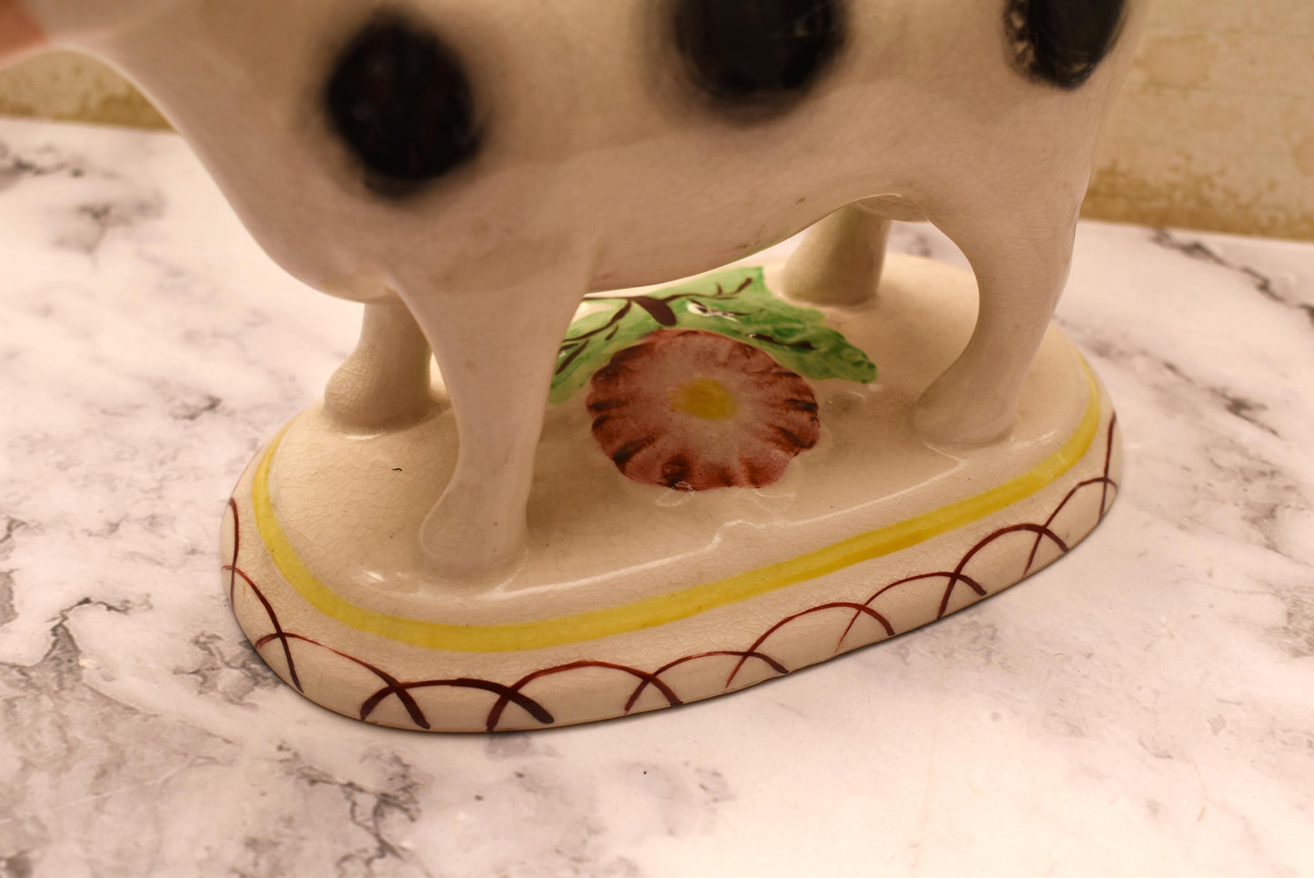 Staffordshire Cow Creamer - Gorgeous Large Porcelain 19th Century Jug with Lid