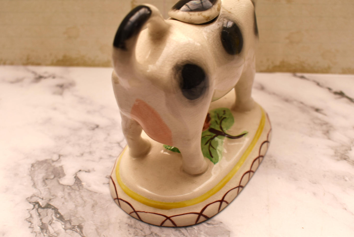 Staffordshire Cow Creamer - Gorgeous Large Porcelain 19th Century Jug with Lid