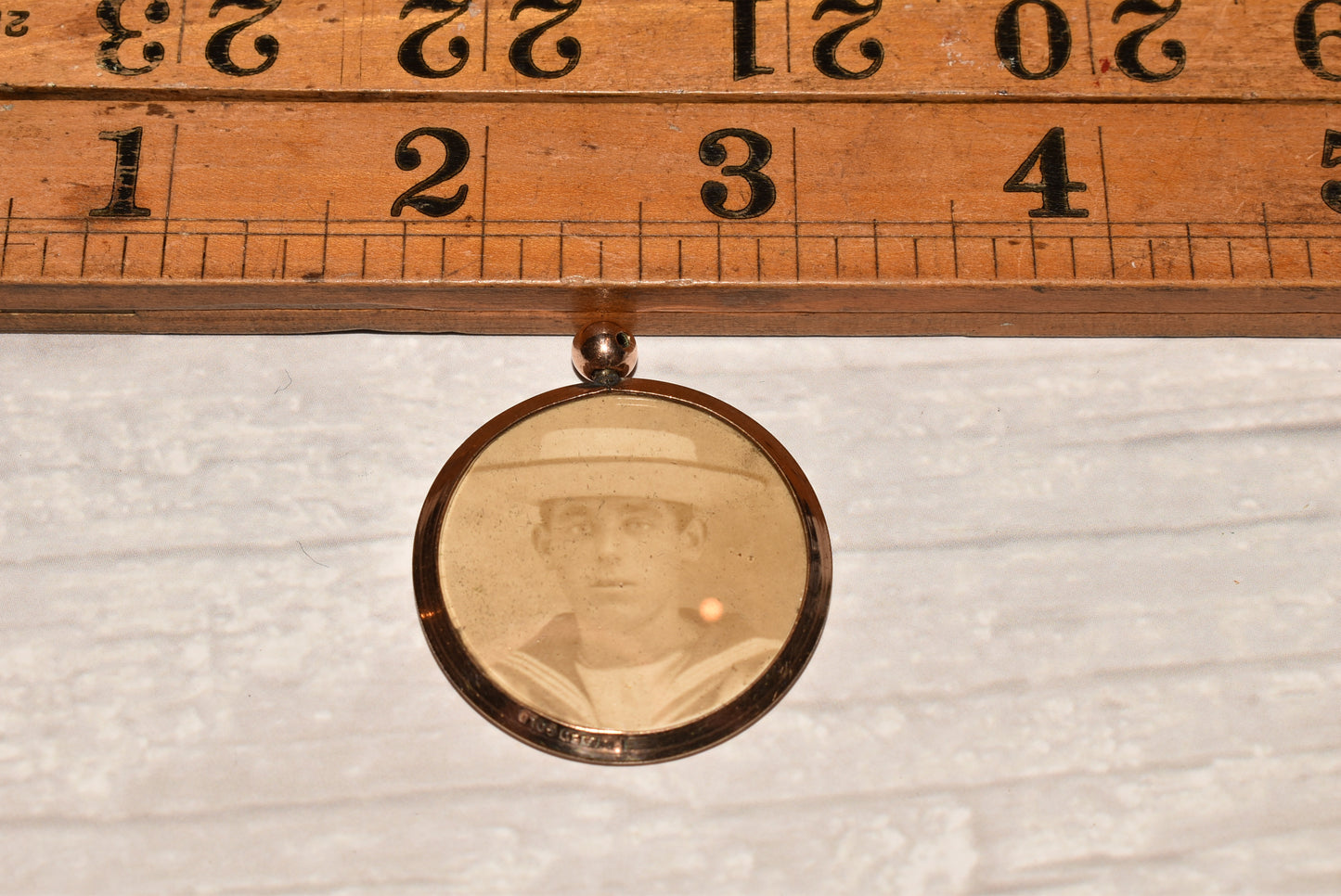 Antique Rolled Gold Locket - Beautiful Large Celluloid Fronted Picture Pendant