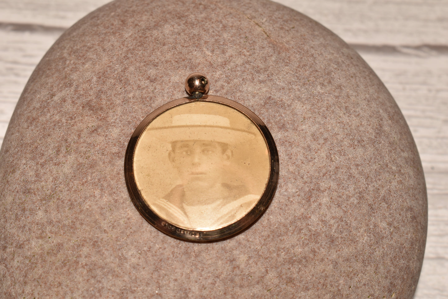 Antique Rolled Gold Locket - Beautiful Large Celluloid Fronted Picture Pendant