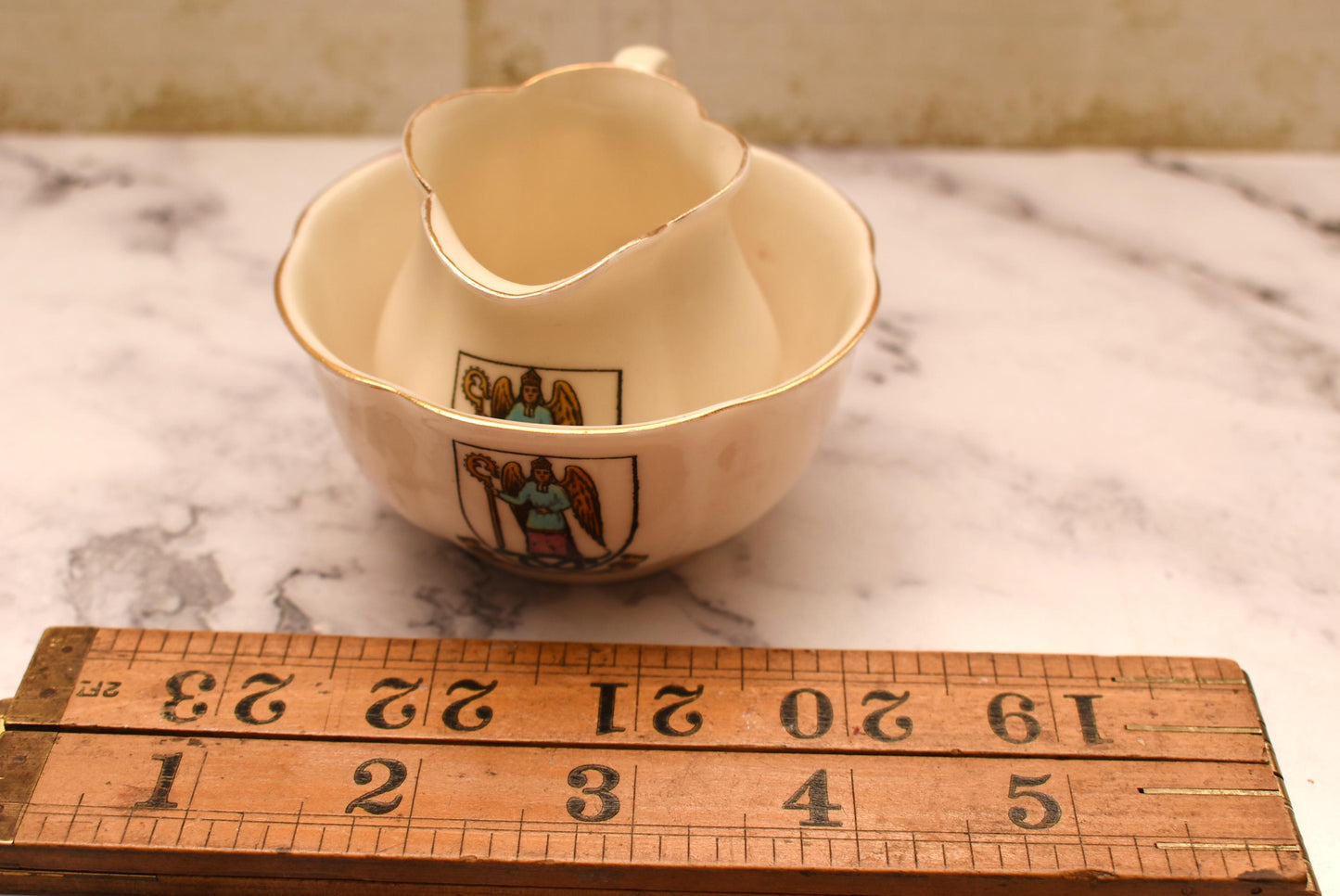 Victorian Goss Jug and Basin - Gorgeous A Loreburne Dumfries Creamer and Sugar Basin