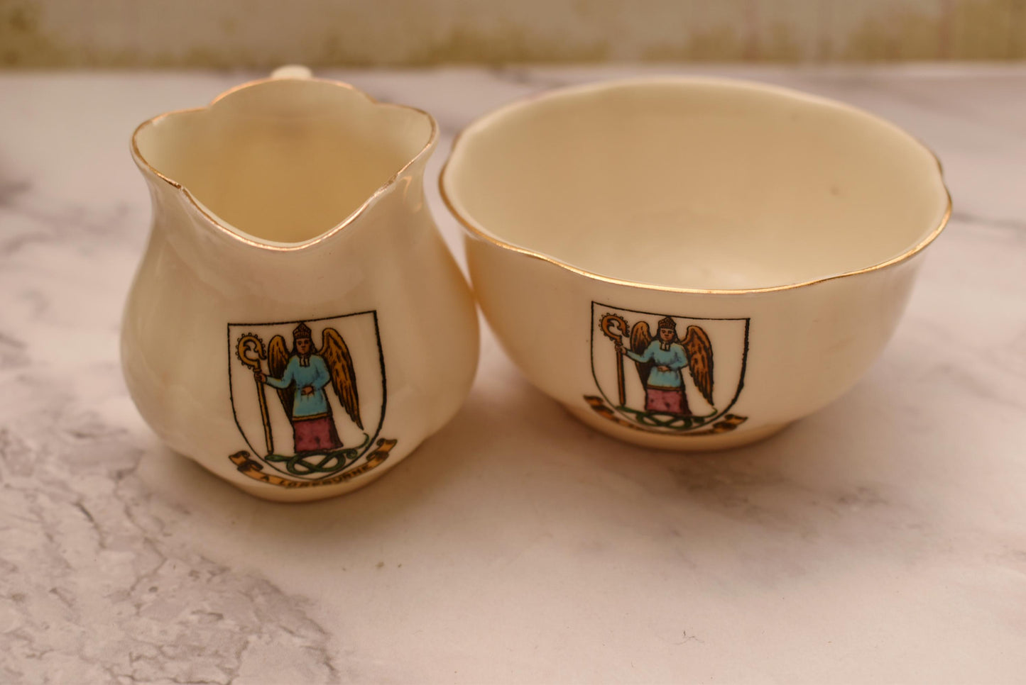 Victorian Goss Jug and Basin - Gorgeous A Loreburne Dumfries Creamer and Sugar Basin