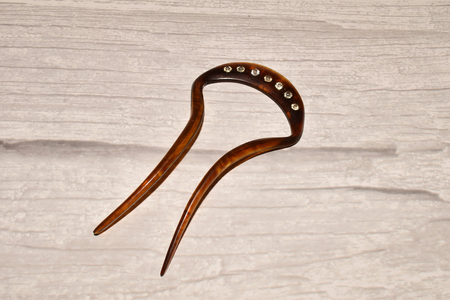 Antique Hair Comb - Beautiful Victorian Horn and Paste