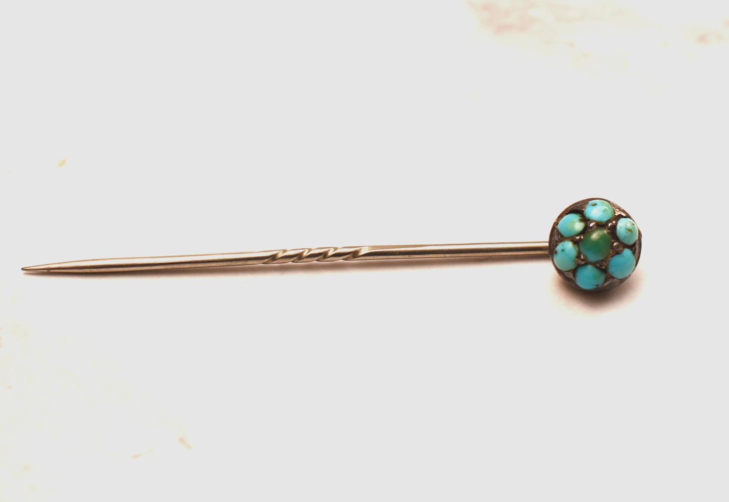 Georgian Cravat Pin - Stunning Turquoise Studded Stick Pin