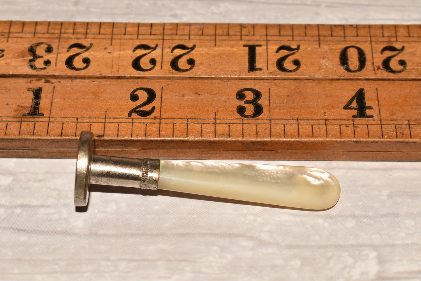 Antique Desk Stamp - Edwardian Mother of Pearl Handled Letter Seal