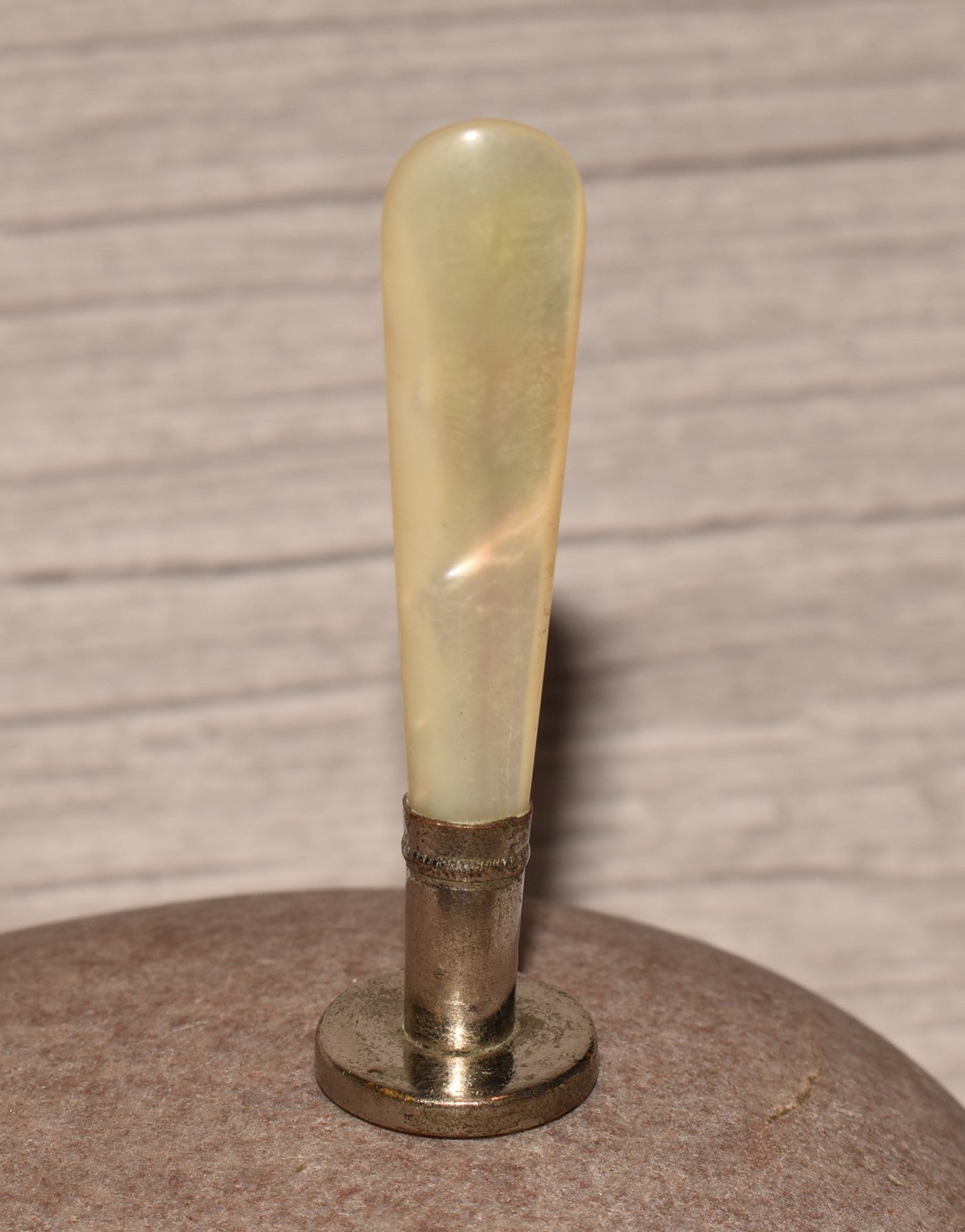 Antique Desk Stamp - Edwardian Mother of Pearl Handled Letter Seal