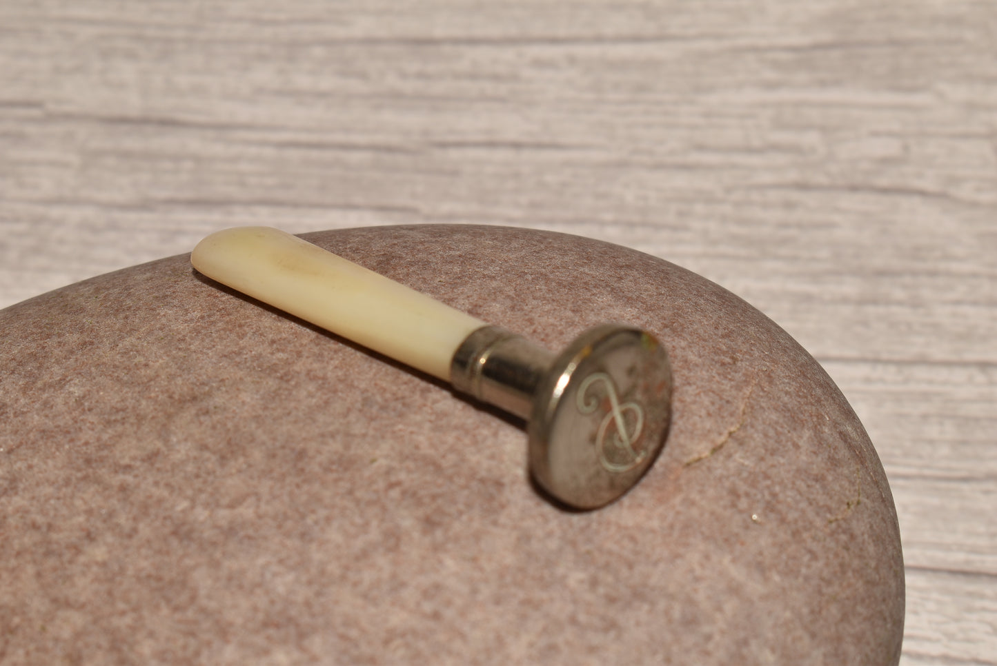 Antique Desk Stamp - Edwardian Mother of Pearl Handled Letter Seal