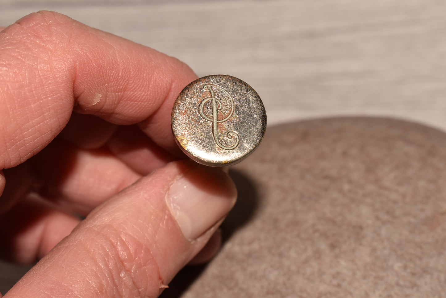Antique Desk Stamp - Edwardian Mother of Pearl Handled Letter Seal