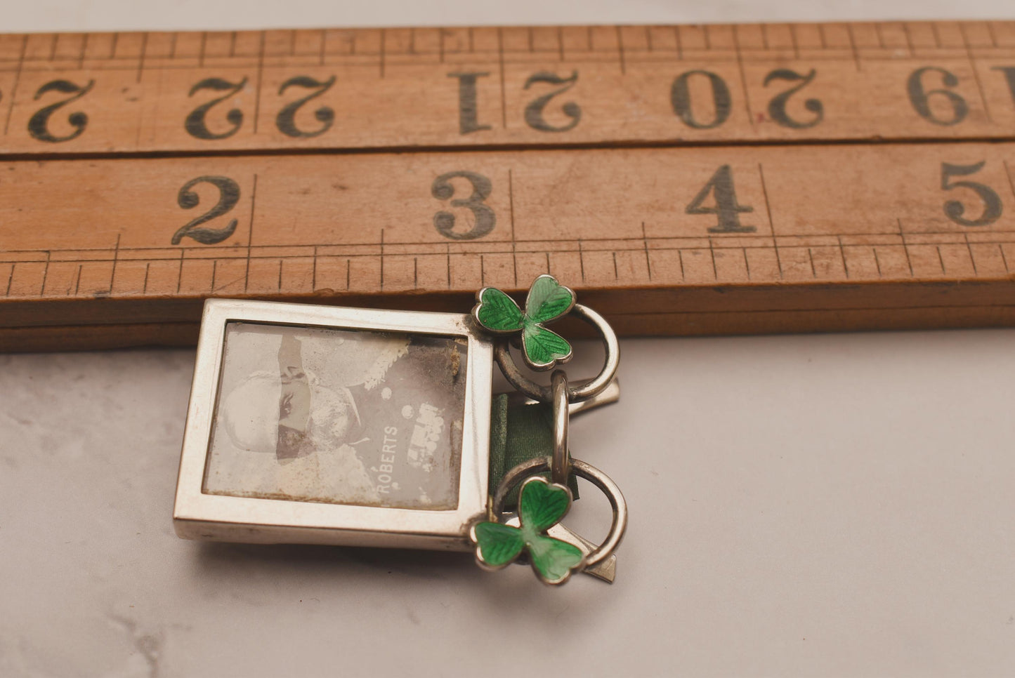 Victorian Silver Frame - Stunning Miniature Hallmarked 1899 Lord Roberts Shamrock Enamel Easel Frame