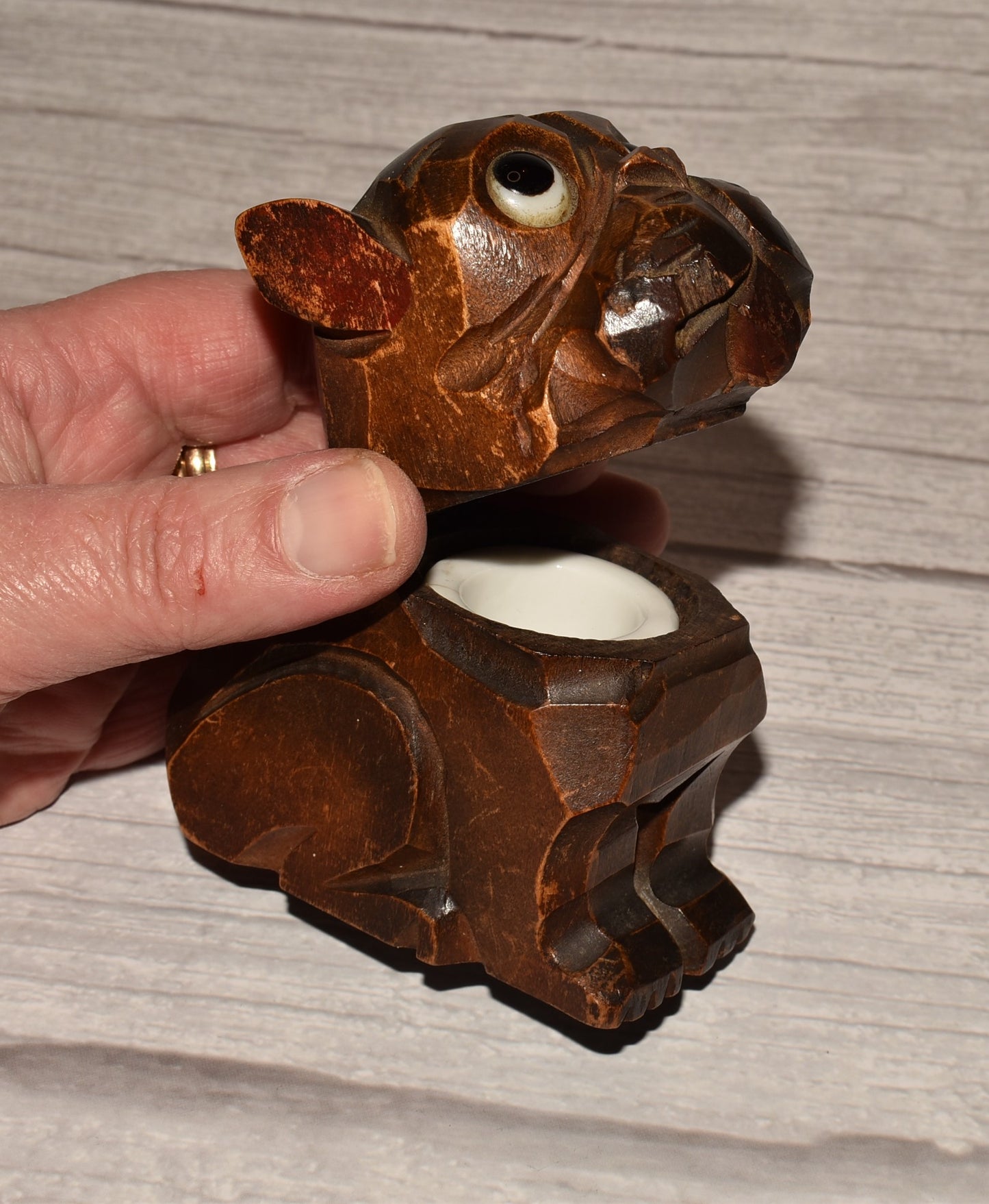 Antique Dog Ink Well