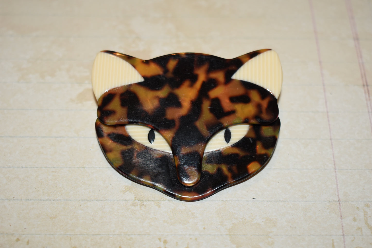 Lea Stein Cat Brooch - Gorgeous Paris Vintage Signed Attila Cat Brooch