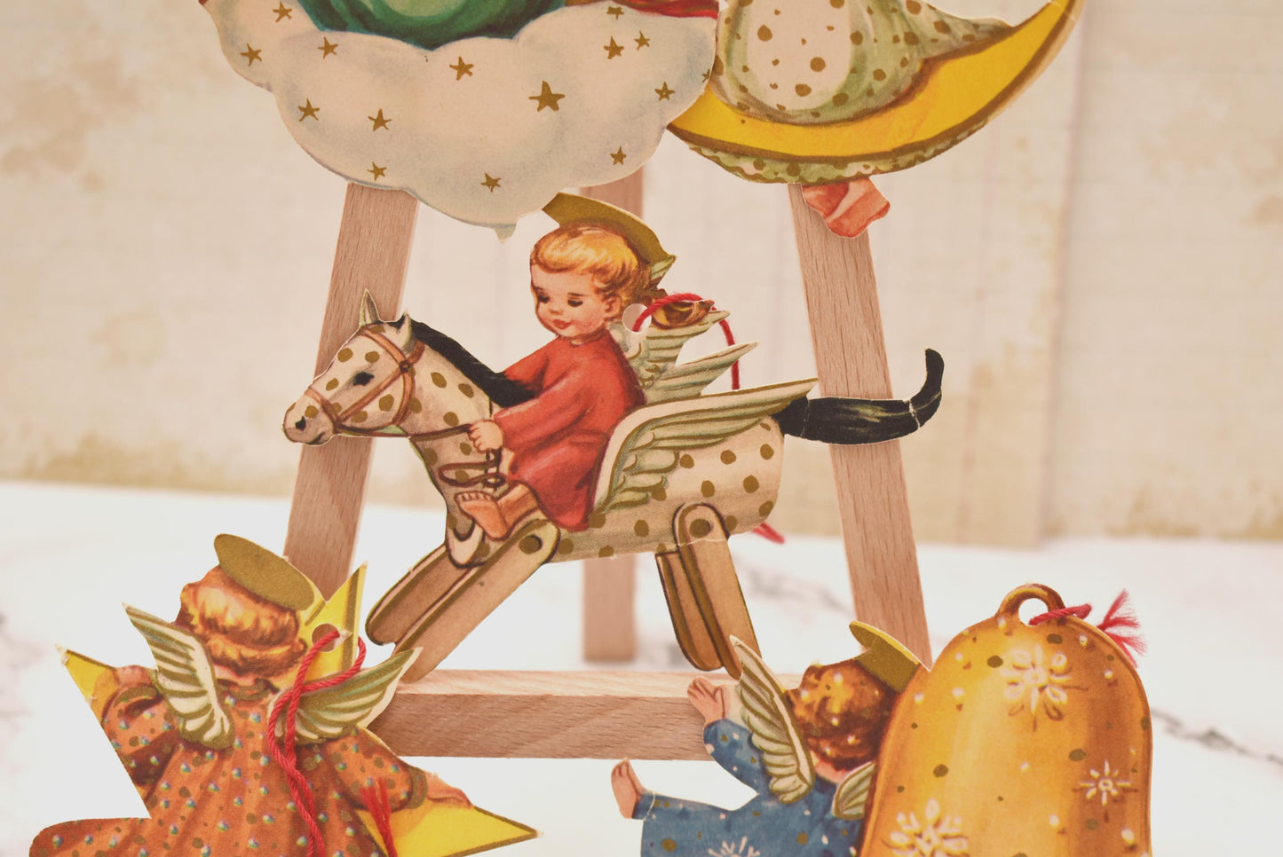 Antique Christmas Tree Decorations - Gorgeous Collection of 1940s Five Matching Angels